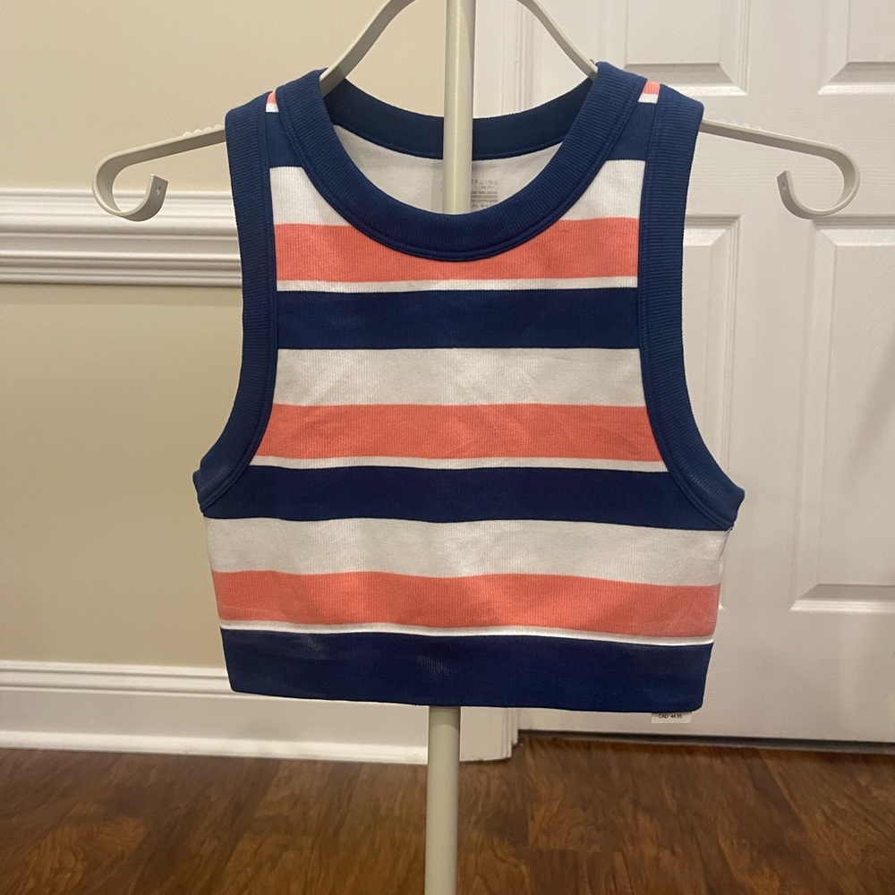 Offline by Aerie Ribbed Striped Crop Bra Tank Top - Size Small - NWT